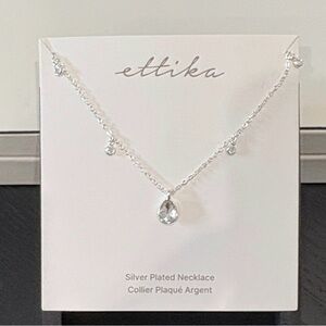 Ettika Silver Necklace with Crystal Accents
